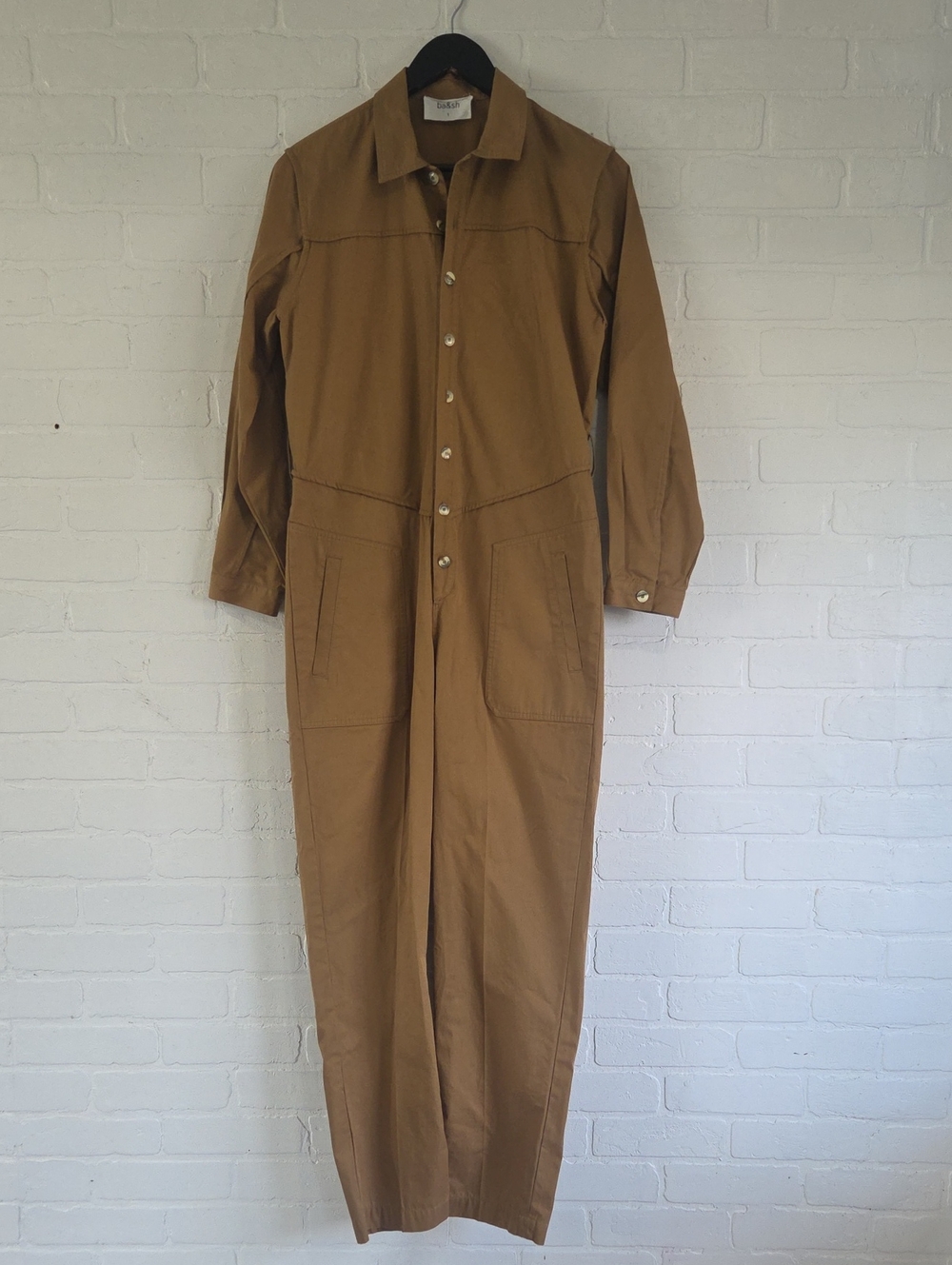 ba&sh Camel Utility Button-Front Jumpsuit